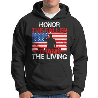 Usa Flag Honor The Fallen Thank The Living Veterans Hoodie - Seseable