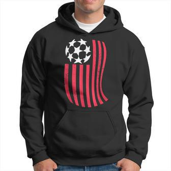 Usa Flag With Soccer Ball Distressed Graphic Men Hoodie - Thegiftio UK