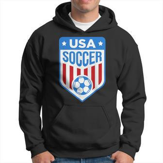 Usa Soccer Team Support The Team Usa Flag Football Men Hoodie Graphic Print Hooded Sweatshirt - Seseable
