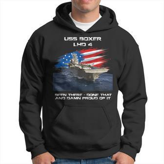 Uss Boxer Lhd-4 Amphibious Assault Ship Veteran Usa Flag Hoodie - Seseable
