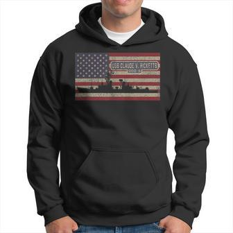 Uss Claude V Ricketts Ddg-5 Destroyer Ship Usa American Flag Hoodie - Seseable
