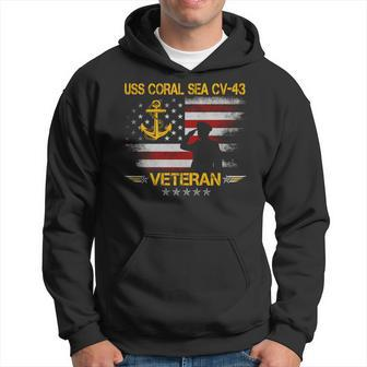 Uss Coral Sea Cv-43 Aircraft Carrier Veteran Flag Vintage Hoodie - Seseable