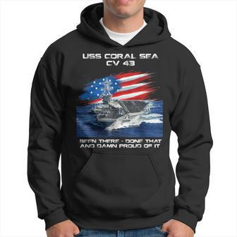 Uss Coral Sea Cv 43 Aircraft Carrier Veteran Usa Flag Xmas Hoodie - Seseable