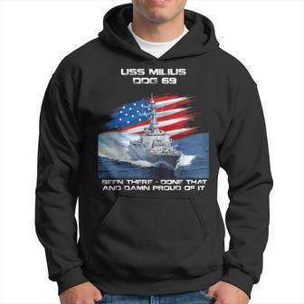 Uss Milius Ddg-69 Destroyer Ship Usa Flag Veteran Xmas Hoodie - Seseable