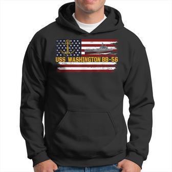 Uss Washington Bb-56 Ww2 Battleship Warship Veteran Fathers Hoodie - Seseable