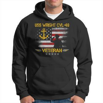 Uss Wright Cvl-49 Aircraft Carrier Veteran Flag Veterans Day Hoodie - Seseable