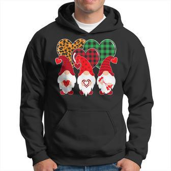 Valentine Gnomes Holding Heart Leopard Happy Valentines Day Hoodie - Seseable