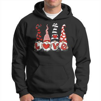 Valentine Teacher Squad Gnome Love Sweethearts Heart Women Men Hoodie Graphic Print Hooded Sweatshirt - Seseable