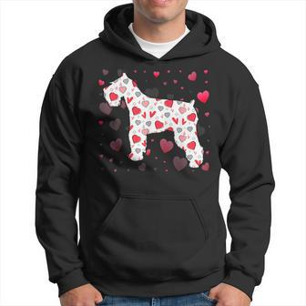 Valentines Day Love Hearts Schnauzer Dog Puppy Lover Men Hoodie Graphic Print Hooded Sweatshirt - Seseable