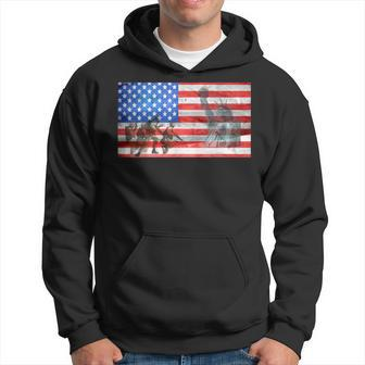 Veteran American Flag Patriotic Soldier Liberty Men Hoodie Graphic Print Hooded Sweatshirt - Seseable