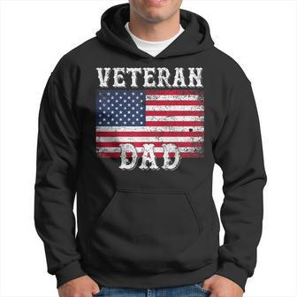 Veteran Dad Patriotic American Flag For Men Men Hoodie Graphic Print Hooded Sweatshirt - Seseable