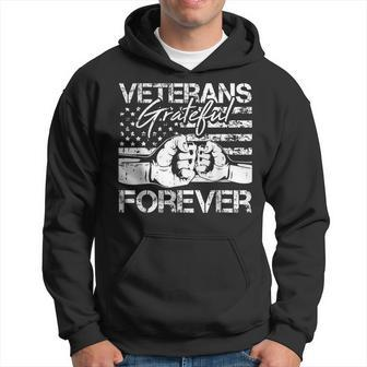 Veteran Forever American Flag Military Cool Patriotic Gifts Men Hoodie Graphic Print Hooded Sweatshirt - Seseable