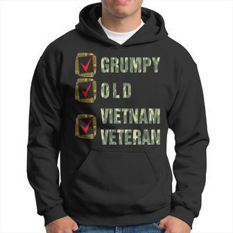 Veteran Humor Grumpy Old Vietnam Veteran Gifts Men Hoodie Graphic Print Hooded Sweatshirt - Seseable