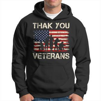 Veterans Day American Flag Thank You Veterans Proud Veteran Hoodie - Seseable