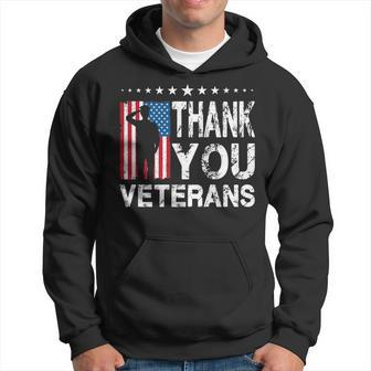 Veterans Day Gifts Thank You Veterans Us American Flag Hoodie - Seseable