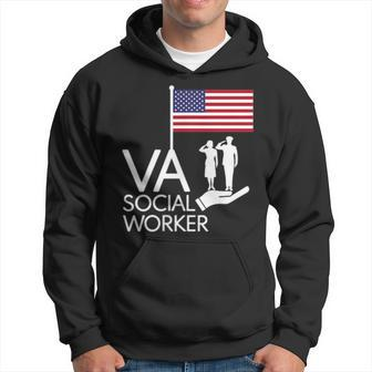 Veterans Saluting The Flag Supported By Va Social Workers Hoodie - Seseable