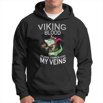 Viking Blood Runs Through My Veins - Viking Crocodile Hoodie - Thegiftio UK
