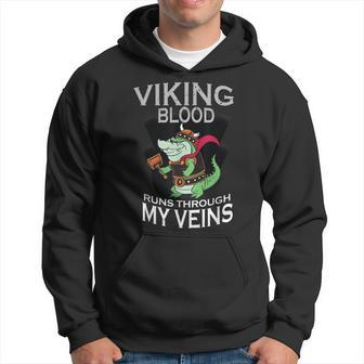 Viking Blood Runs Through My Veins - Viking Crocodile Hoodie - Thegiftio UK