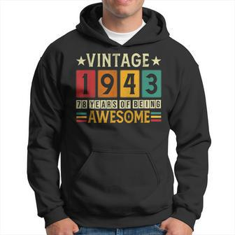 Vintage 1943 80Th Birthday Gifts Made In 1943 80 Years Old Hoodie - Thegiftio UK