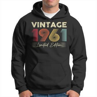 Vintage 1961 Wedding Anniversary Born In 1961 Birthday Party V2 Hoodie - Seseable