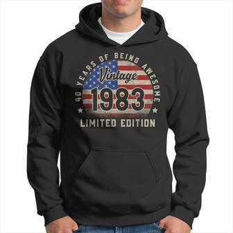 Vintage 1983 40 Years Of Being Awesome Gifts 40Th Birthday Hoodie | Mazezy