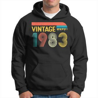 Vintage 1983 40Th Birthday Gifts Retro 40 Years Old Gifts Hoodie - Thegiftio UK