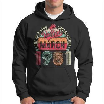 Vintage 42 Year Old March 1981 Limited Edition 42Nd Birthday Hoodie | Mazezy