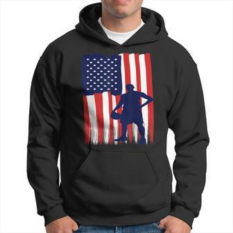 Vintage American Flag Basketball Adult Dad Mom & Kids Gift For Mens Hoodie | Mazezy