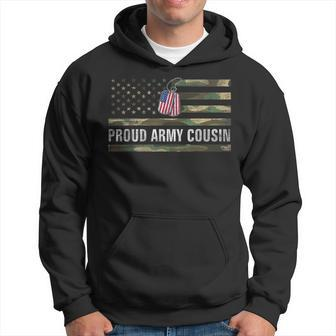 Vintage American Flag Proud Army Cousin Veteran Day Gift Hoodie - Seseable