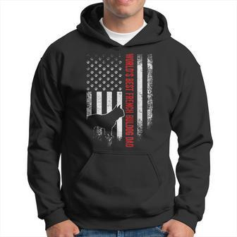 Vintage American Flag Worlds Best French Bulldog Dad Funny Hoodie | Mazezy