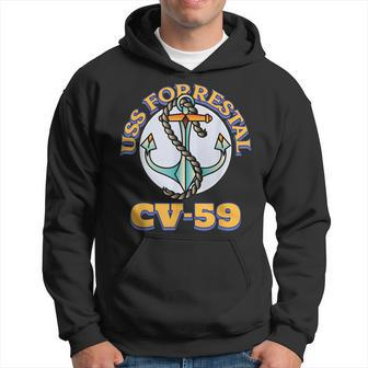 Vintage Anchor Navy Aircraft Carrier Uss Forrestal Hoodie - Seseable
