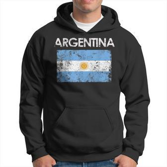 Vintage Argentina Argentinian Flag Pride Gift V2 Men Hoodie Graphic Print Hooded Sweatshirt - Seseable