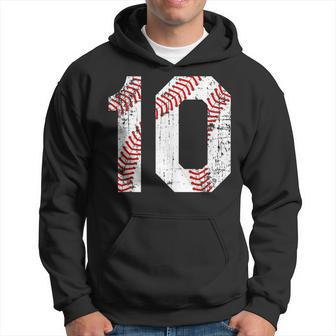 Vintage Baseball 10 Jersey Number Hoodie - Seseable