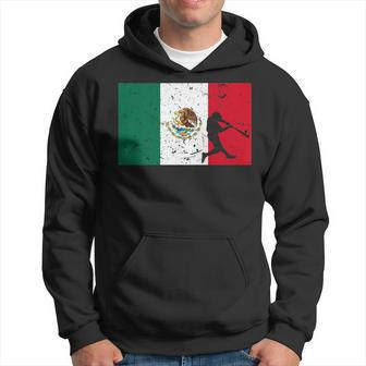 Vintage Baseball League Mexico Flag National Team Player Hoodie - Seseable