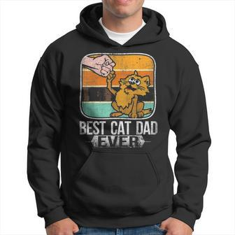 Vintage Best Cat Dad Ever Bump Fist Fathers Day Gifts V2 Hoodie - Seseable