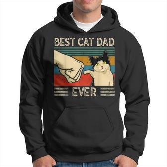 Vintage Best Cat Dad Ever Bump Fit V2 Hoodie - Seseable