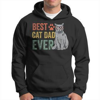 Vintage Best Cat Dad Ever Fathers Day Fur Daddy Gift For Mens Hoodie | Mazezy