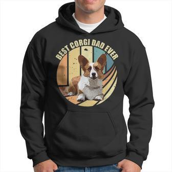 Vintage Best Corgi Dad Ever Welsh Corgi Daddy Fathers Day Hoodie - Seseable