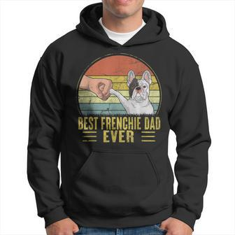 Vintage Best Frenchie Dad Ever Fist Bump French Bulldog Dad Gift For Mens Hoodie - Seseable