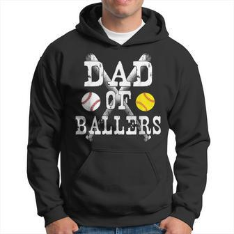 Vintage Dad Of Ballers T Funny Baseball Softball Lover Hoodie - Seseable