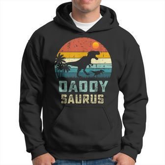 Vintage Daddysaurus Fathers Day T Rex Daddy Saurus Men Dad Hoodie | Mazezy