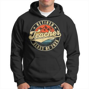 Vintage Distressed Retired Teacher Class Of 2023 Retirement Hoodie - Seseable
