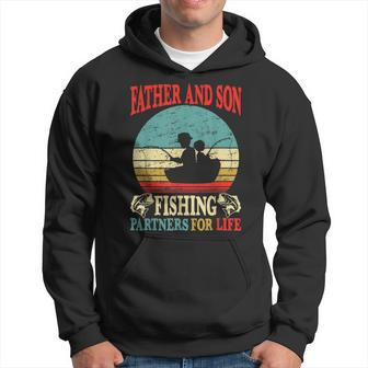 Vintage Father Son Fishing Partners For Life Dad Matching Hoodie - Seseable