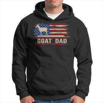 Vintage Goat Dad American Usa Flag FarmingFarmer Gift Hoodie - Seseable