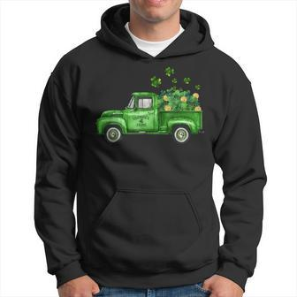 Vintage Green Truck Shamrocks St Patricks Day 2023 Irish Hoodie - Thegiftio UK