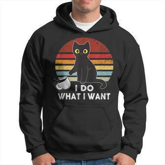 Vintage I Do What I Want Cat Love-R Dad Mom Boy Girl Funny Hoodie - Seseable