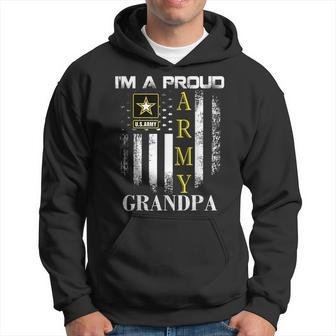 Vintage Im A Proud Army Grandpa With American Flag Gift Hoodie | Mazezy