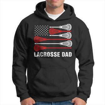 Vintage Lacrosse Dad Lax Dad Usa Flag Patriotic Gift Hoodie - Seseable