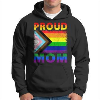 Vintage Lgbtq Rainbow Flag Proud Ally Pride Mom Hoodie - Seseable