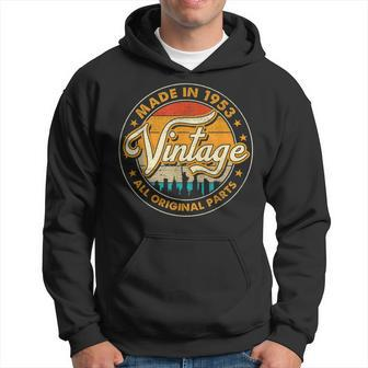 Vintage Made In 1953 70 Year Old Gifts Retro 70Th Birthday Hoodie - Thegiftio UK
